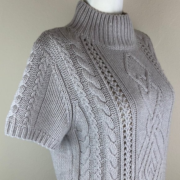 Snobby Sheep Mock Neck Cable Knit Sweater Dress - Picture 2 of 14